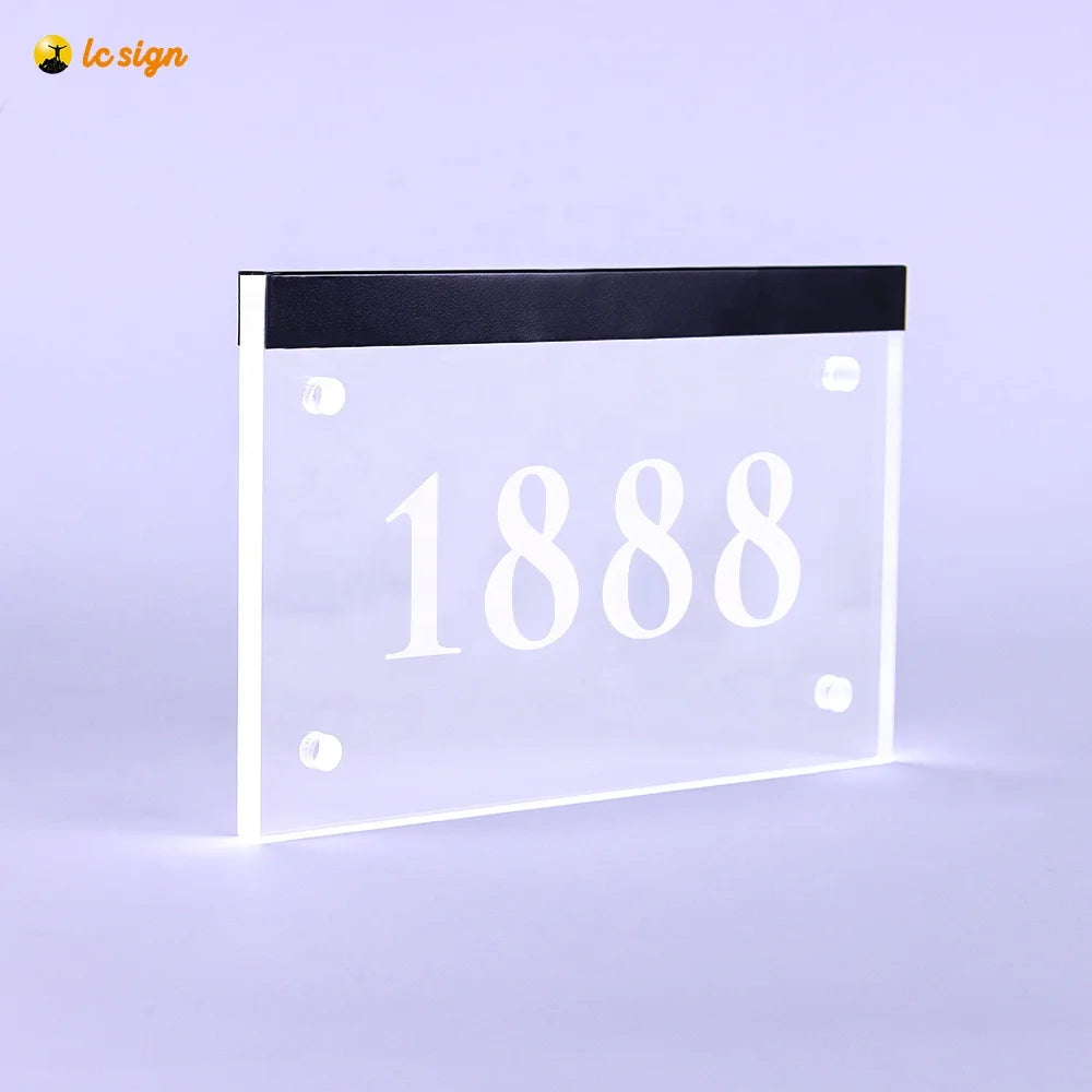 Illuminated Room Numbers Hotel Door Sign LED Acrylic Door Sign