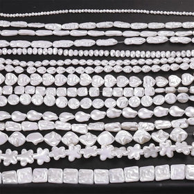 ABS DIY Handmade 3D Jewelry Accessory Straight Hole Irregular Lab Created Imitation Pearl Camellia Flower Shape Loose Pearls