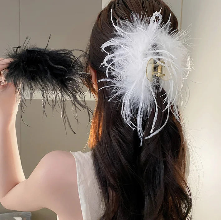 Acrylic Feather Hair Claw Clips for Ladies Accessories