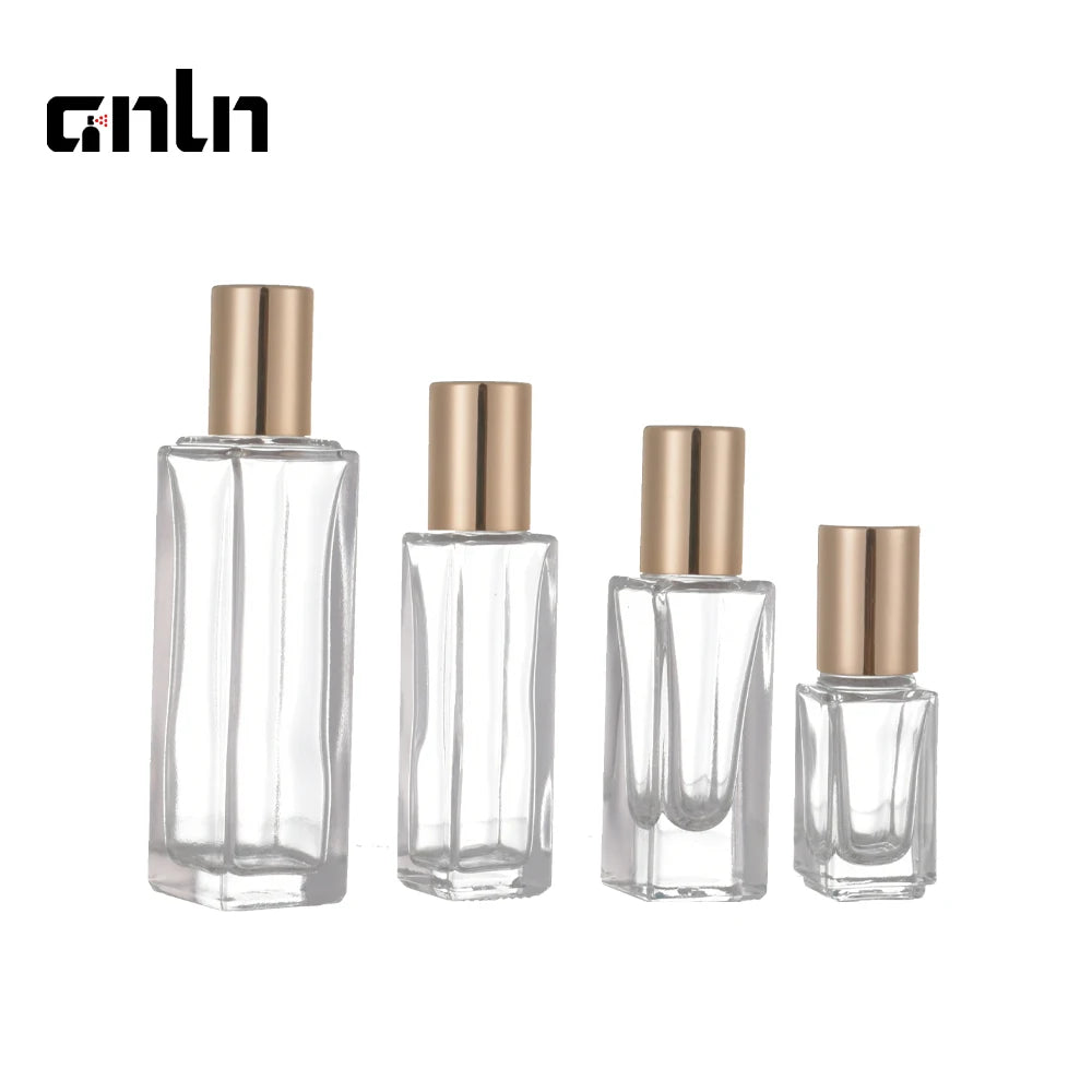 3ml 5ml 6ml 10ml 20ml 30ml Glass Perfume Roll on Bottle Empty Clear Square Essential Oil Roller Bottle with Customized logo