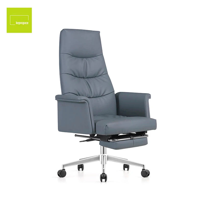 Luxury Leather Sofa Chair High Back Luxury Pu Leather Executive Adjustable Wide-angle Recliner with Footrest Office boss Chair