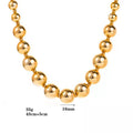 Fashion Simple Titanium Steel Beaded Necklace Women Bridal Luxury Gold Silver Short Stainless Steel Beads Necklace