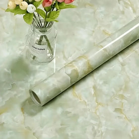 UDK Self-Adhesive PVC Peel Stick Green Marble Waterproof Wallpaper Contact Paper for Home Furniture Household Use Modern Design