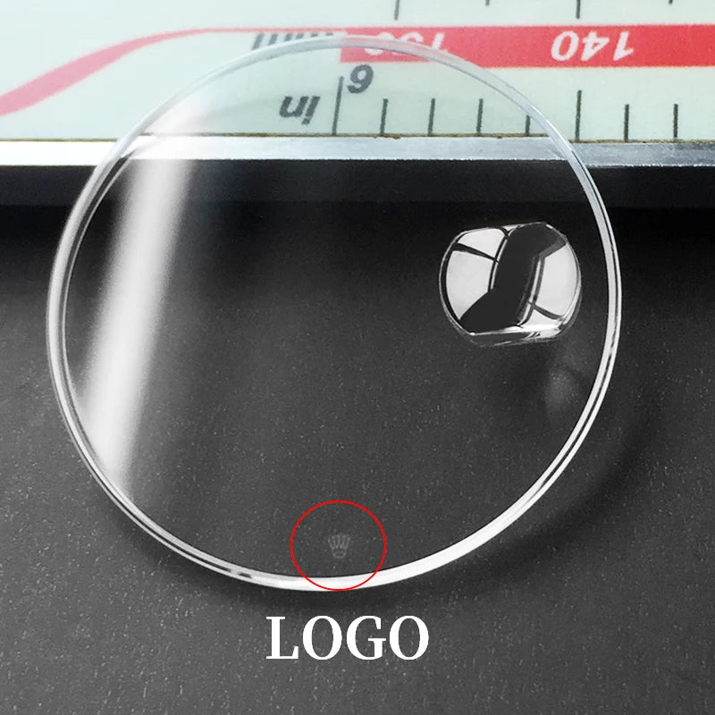 Custom LOGO Sapphire Glass Flat With Date for GMT-MASTER RLX 116710 116713 116719 Calendar Window Watch Crystal