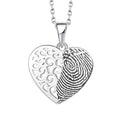 Customized for Named 925 Silver Necklace Mama Family Forever Love Heart DIY Fingerprint Laser Pendant Necklace Jewelry