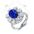 Lanphear Boutique Jewelry 925 Sterling Silver Oval Cut Lab Grown Sapphire Gemstone Hot Women's Engagement Wedding Party Rings