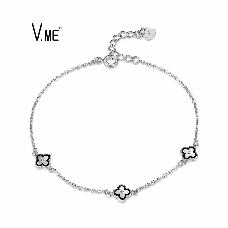 Four Leaf Clover Bracelet 925 Sterling Silver Bracelets for Ladies