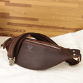 HUMERPAUL Crazy Horse Leather Men Chest Bag Metal Side Release Buckle Fanny Waist Pack Vintage Male Belt Bum Bag for Outdoor