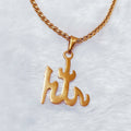 Dainty Stainless Steel Gold Plated Allah Pendant Necklace Islamic Arabic Religious Tiny Chain Necklace for Women Gift