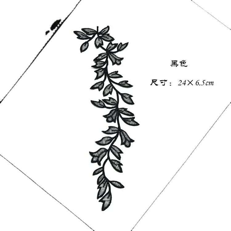 Leaf Embroidery Cloth Sticker Cheongsam Coat Decorative Accessories Home Textile Back Glue Flower Embroidery