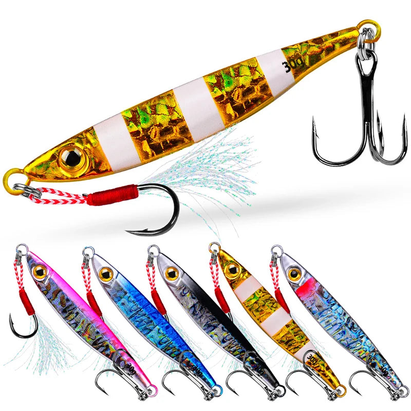 WEIHE 7g 10g 15g 20g 30g 5Colors Artificial Lead Fish Metal Jig Lure Long Casting Fishing Bait