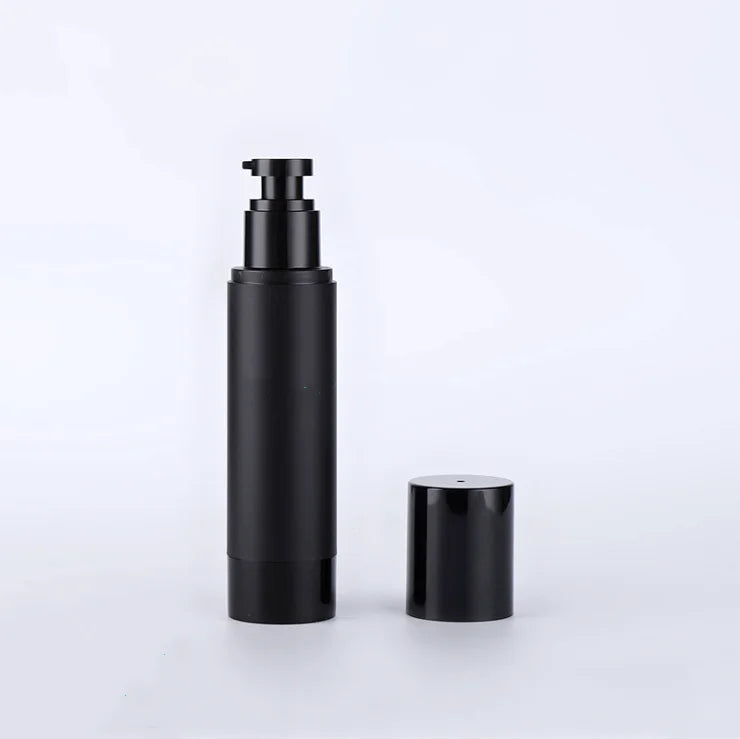 Wholesale Airless Lotion Pump Spray Bottle 30 50 80 100 120 150ml Matte Black Skincare Cosmetic Packaging