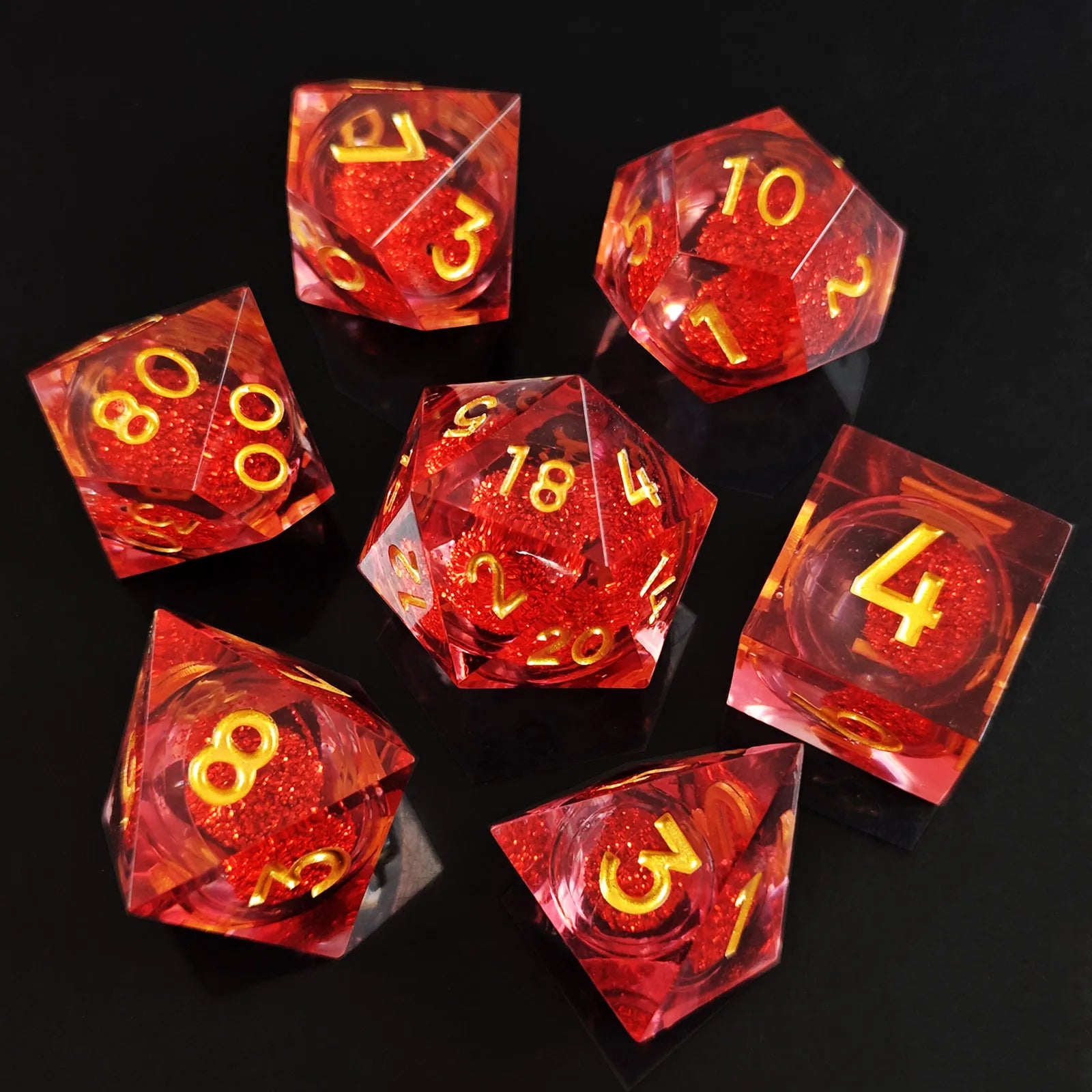 Bulk Custom Polyhedral Amethyst Gemstone Dice Dungeons and Dragons Tabletop Family Game Set Natural Gemstone Dnd Resin Dice Set