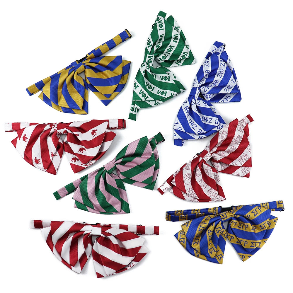 Personalized Chi Eta Phi Pink and Green Sorority Butterfly Rainbow Satin Bowties Masonic Bow Tie Woman Bowti