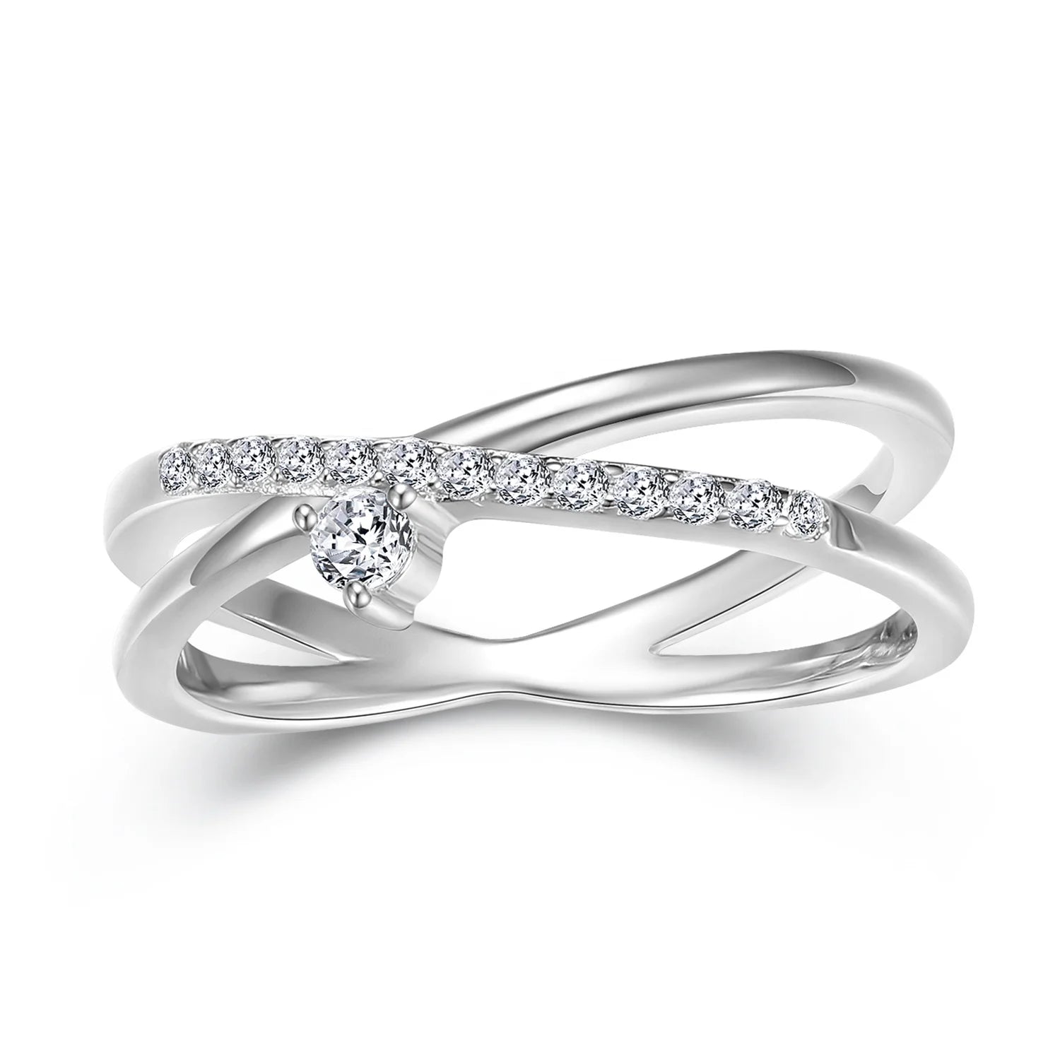 Ladies Jewellery Classic Silver 925 Rings With Minimalism Design Fashion Zircon Wedding & Party Fine Ring for Women Jewelry