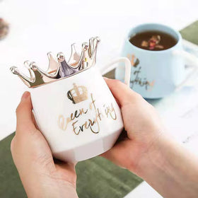 Hot Sale Coffee Mug Crown New Arrival Queen of Everything Ceramic Mug Simple Girl Gift