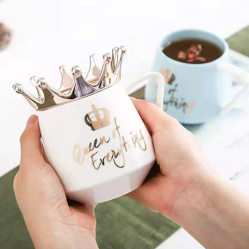 Hot Sale Coffee Mug Crown New Arrival Queen of Everything Ceramic Mug Simple Girl Gift