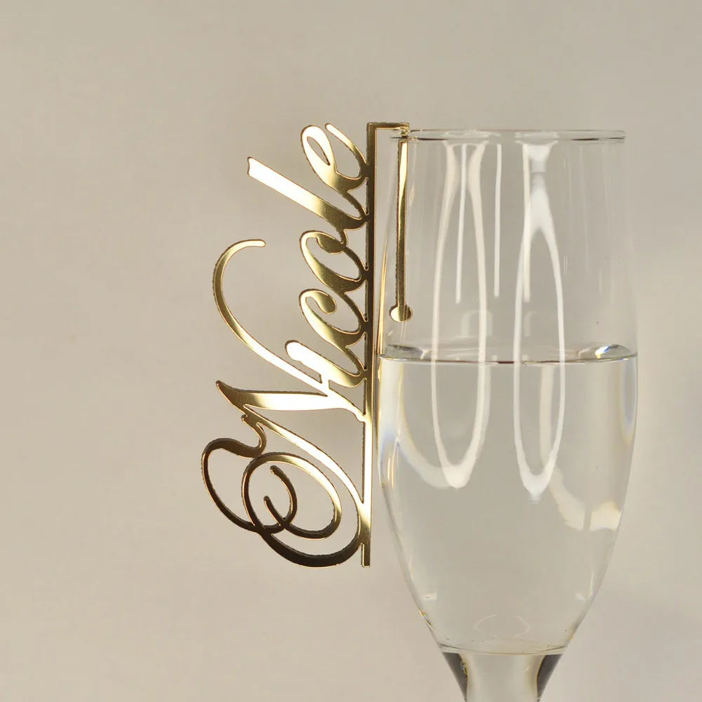 Personalized Acrylic Wedding Place Name Laser Cut Drink Glass Cards Name Tags Name Setting