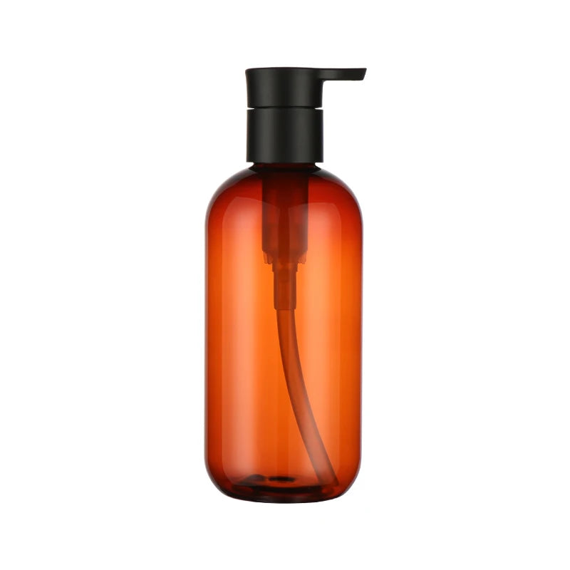 Plastic container supplier 8oz amber boston round bottle 250ml shampoo amber boston round dispenser pump bottle