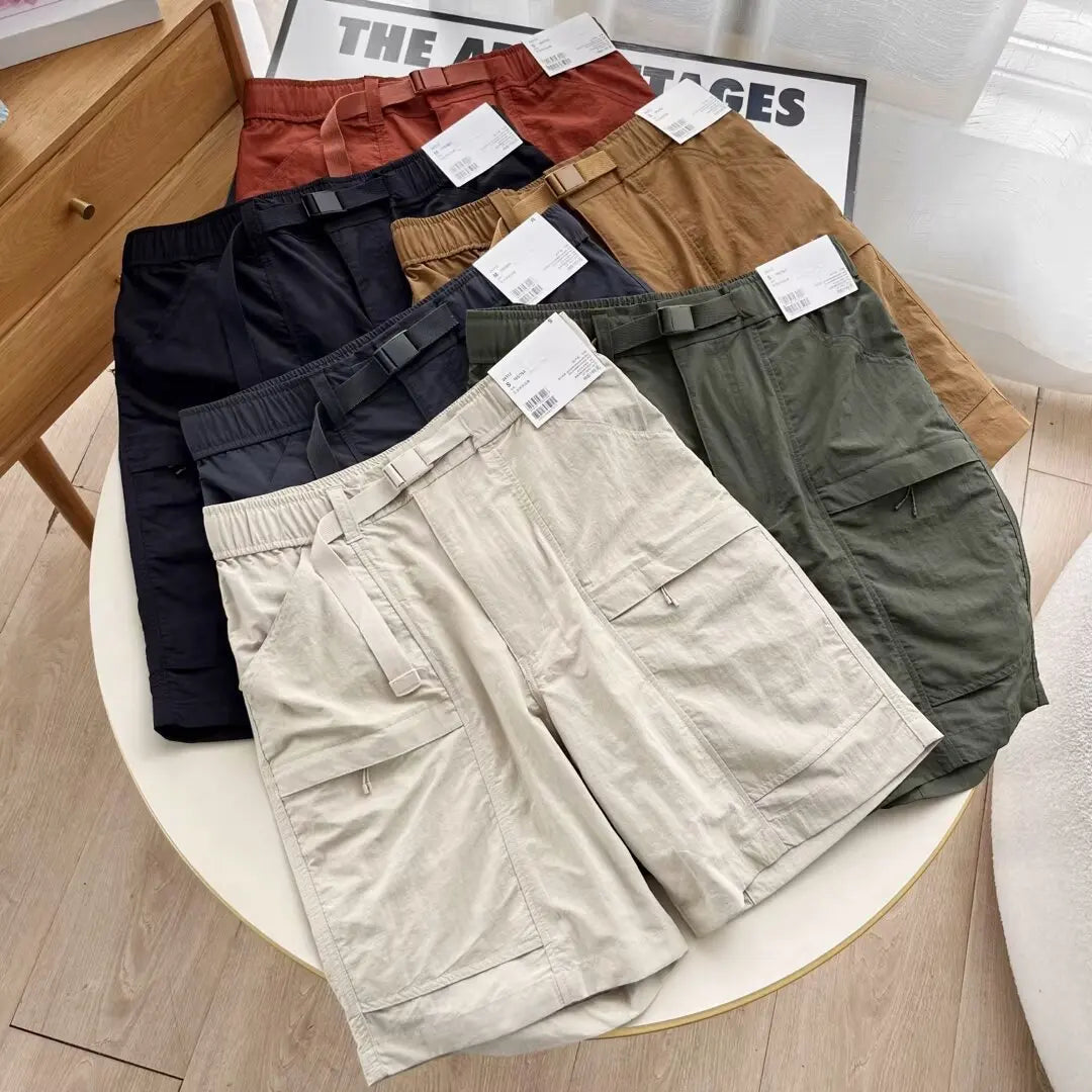 Custom Logo High Quality With Belt Cargo Shorts Unisex Casual Shorts Loose Anti-wrinkle With Zip Pocket Outdoor Cargo Shorts MegaBDM