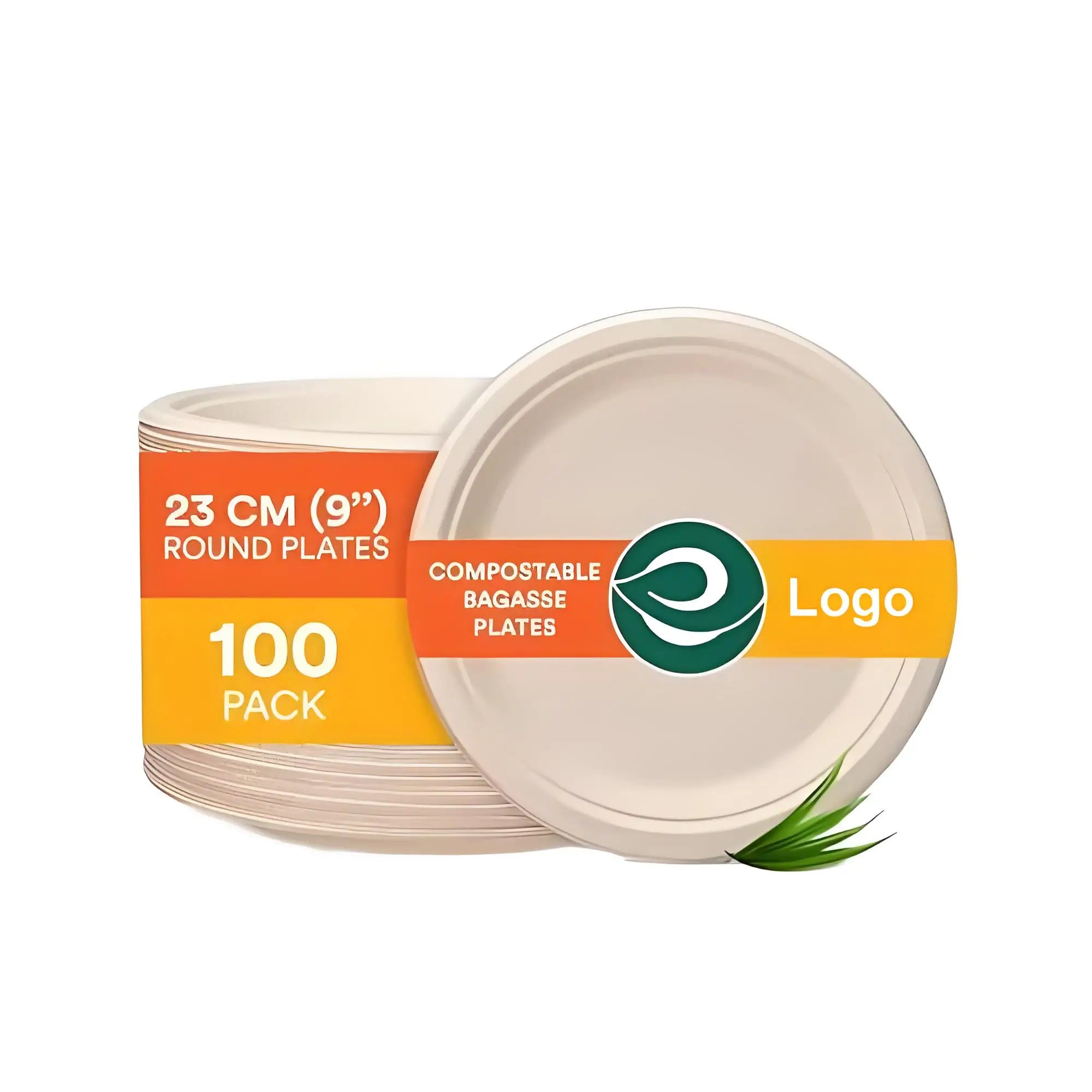 Biodegradable Disposable Bagasse Paper Dinner Plates Heavy-Duty Eco-friendly Microwave Oven Safe for Party Wedding Events