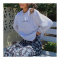 F230649 Wholesale Custom Women Christmas Sweatshirt Long Sleeve Knit Fleece Pullover Embroidery Winter Warm Casual Fashion Top