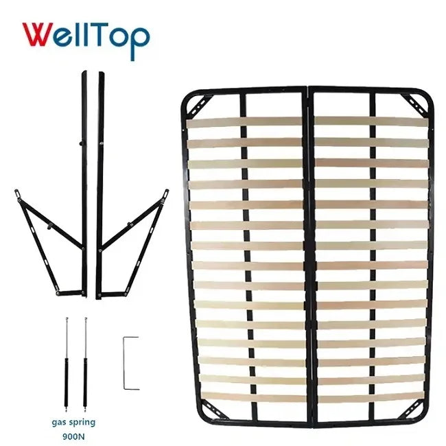 VT-14.010 WELLTOP New Black Bed Lifting Mechanism Sofa Bed Mechanism Metal Folding Bed Frame Hydraulic Gas for Bedroom Kitchen