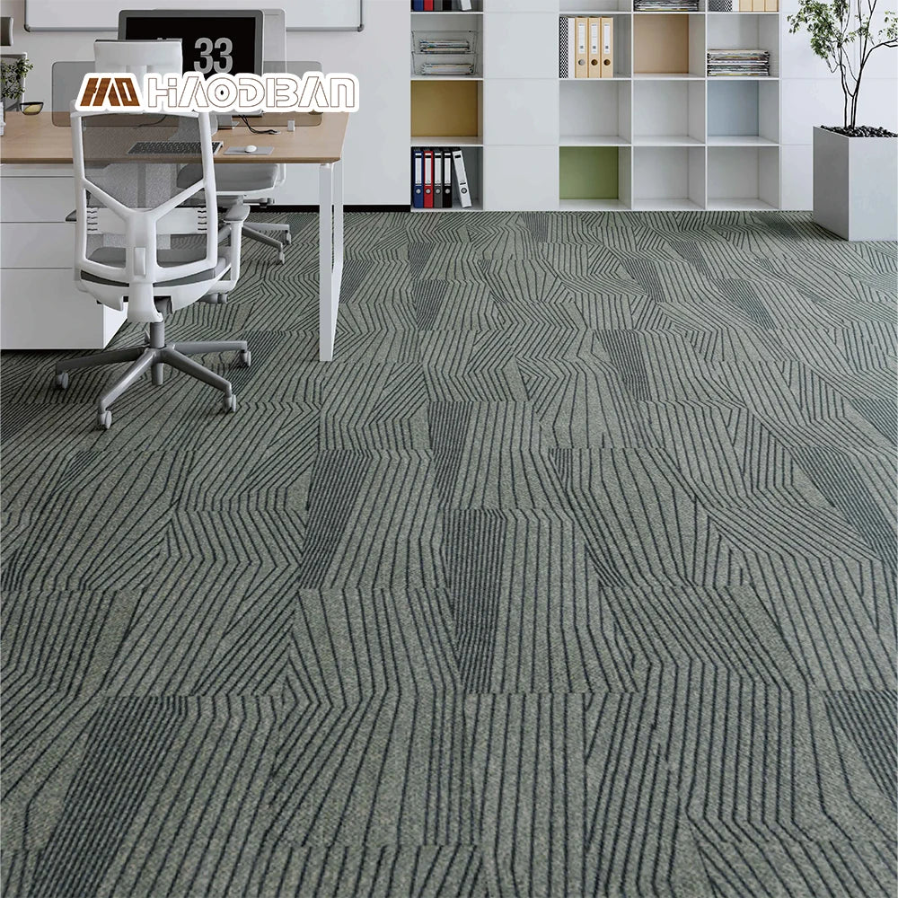 Waterproof 4mm 5mm 6mm 7mm 8mm Click Lock Modern Design Style Carpet Look PVC Vinyl Tile SPC Floor for Office