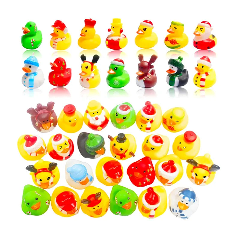 Christmas Bulk Rubber Ducks for Baby Showers Accessories Mini Bunny Duckies Bath Toys Christmas Basket Stuffers Party Favor