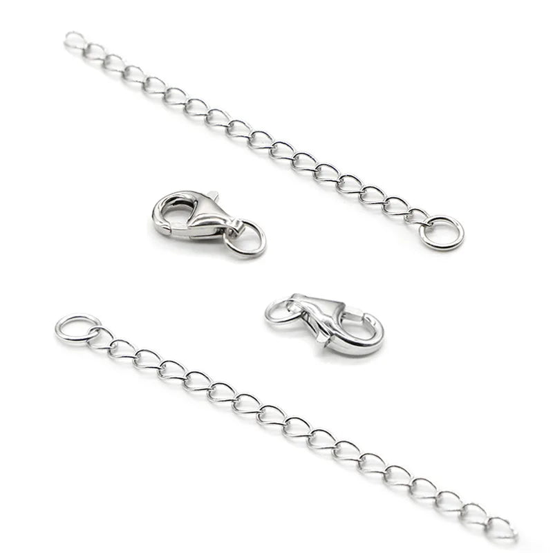 Vekeklee YSH7105 Adjustable Length S925 Sterling Silver Wholesale Pendant Tail Chain 18K Gold Plated Extension Chain Lobster