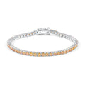 Abiding Jewelry Factory 925 Sterling Silver Certified VVS Diamond Tennis Chain 3mm 6.5inch Champagne Moissanite Tennis Bracelet