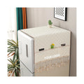 Single Double Door Refrigerator Cover Kitchen Cotton Linen Fabric Antislip Dustproof Eco-Friendly Minimalist Compression Design