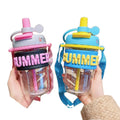 2025 New 500ML BPA Plastic Water Cup with Straw Double Drinking Cup for Gym for Summer Students Kids and Adults Wholesale
