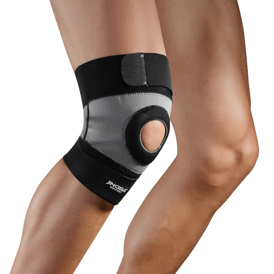 JINGBA CE ISO Factory Breathable Comfortable Bandage Elastic Knee Pads Protector Compression Safety Sport Knee Support Brace