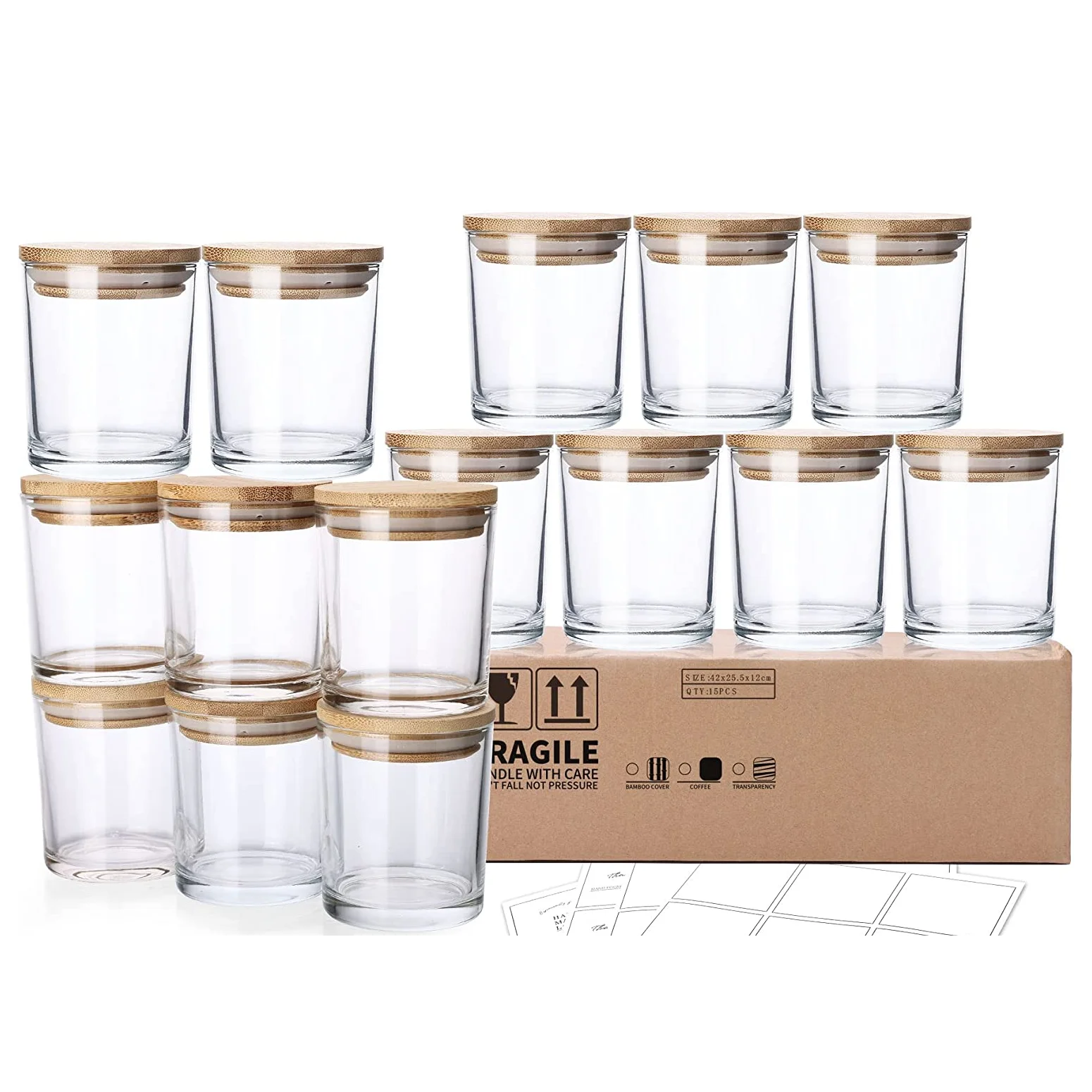 Candle Jar Transparent Tarro De Cristal Para Vela Tarro De Velas Glass Candle Holders Lanterns and Candle Jars