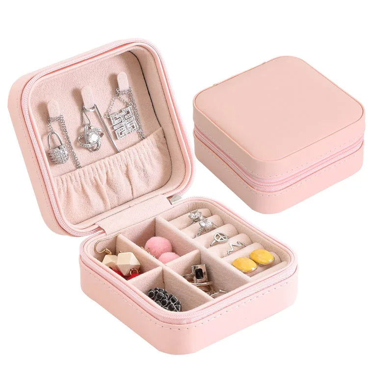 Shenzhen Custom Luxury Leather Travel Jewelry Box Organizer Fashionable Storage Case Pouch for Girls Wholesale with Logo