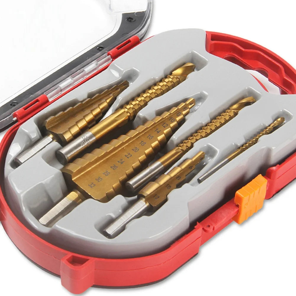 PEX 6Pcs Step Drill Bit Saw Drill Bit Set Titanium Milling Cutter 4-12 4-20 4-32mm  for Woodworking Metal Core Hole Opener