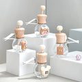 New 10ml Empty Car Hanging Perfume Oil Bottle with Wooden Screw Cap Glass Car Perfume Diffuser Bottle