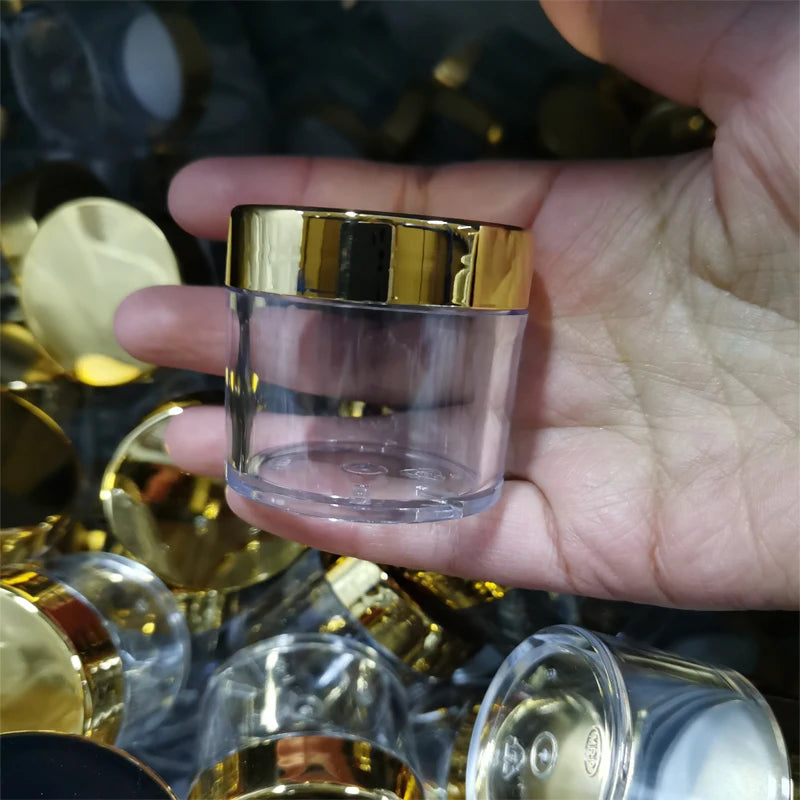 1OZ/30ML Gold/Silver/Rose Gold Acrylic Bottles Pot Nail Glitter Powder Rhinestone Container Jar Pots Cosmetic Travel Bottle