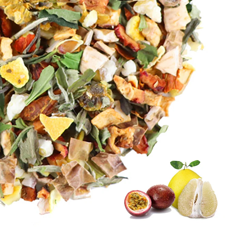 Wholesale Loose White Tea Fruit Flavor Dried Fruit Granular Tea Passion Fruit Honey Pomelo Tea