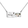 Custom 100% Stainless Steel Envelope Pendant 18k Plated LOGO Photo UV Printed Choker Necklace Trendy Women's Medaillon Jewelry
