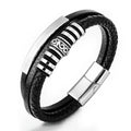 New Products Europe and America Hot Selling Braided Stainless Steel Bracelet Men's Leather Bracelet Jewelry