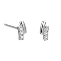 Trendy 925 Sterling Silver Cubic Zirconia Small Geometric Gold Line Stud Earrings Set for Women Girl Gift Fine Jewelry Wholesale