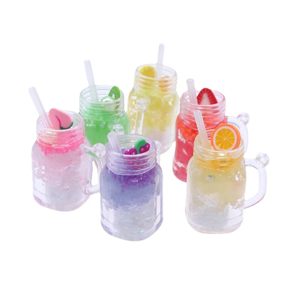 Yiwu Insheen Craft Large Simulation 3d Glow Dark Slushy Drinks Bottle Design Diy Plastic Charms for Keyring Keychain