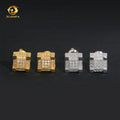 Iced Out Square Earring Hip Hop S925 VVS Diamond Screw Back Men Moissanite Earrings