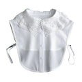 New Fashion Design Sexy Lace Collar Blouse with Organza Fabric and Beads Decoration Detachable