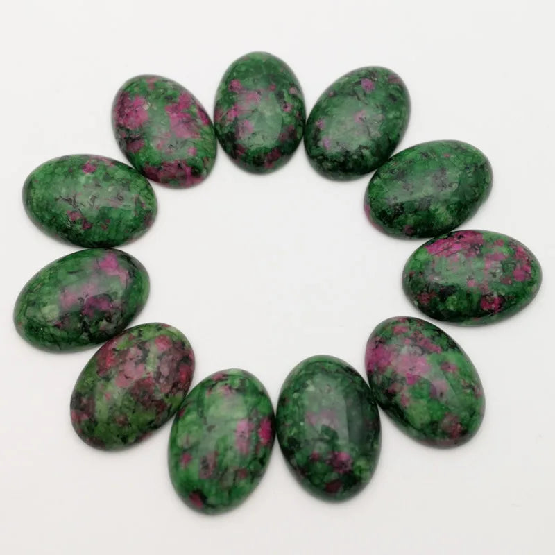DIY Jasper oval ruby in zoisite cabochons Loose gemstones 25*18mm Crafts