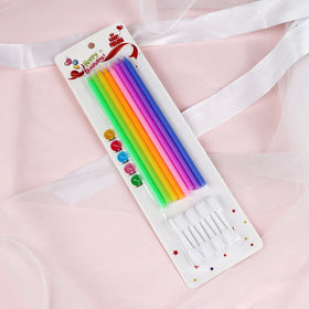 Huaming Multi Colored Beauti Birthday Pillar Candles Children Carty Cupcake Rainbow Cake Spiral Birthday Candles With Holders