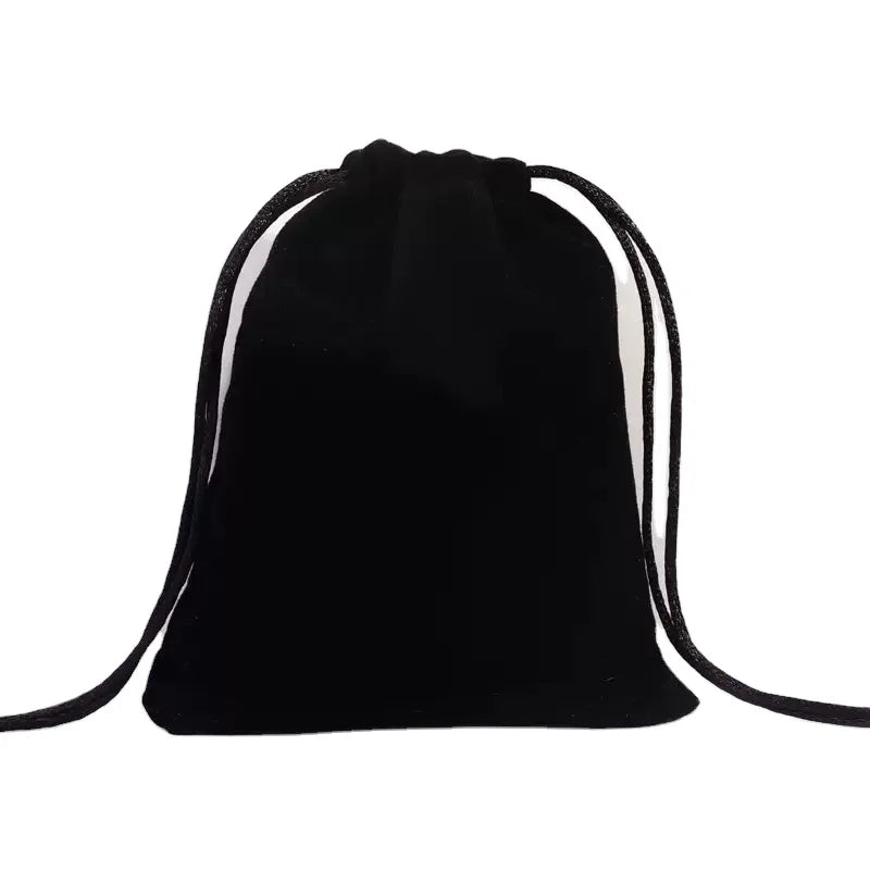 Black Velvet Gift Bag & Pouch for Dices Set  Jewelry Flexiloop Handle Recyclable Customizable Color Printing