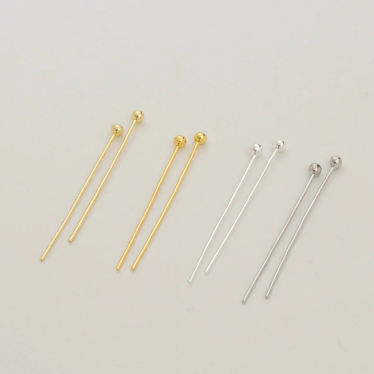 2500Pcs/Bag Brass Beading Needles 14k Gold Plated Pins for Jewelry Making Supplier Real Gold Color Preserving Ball Pin